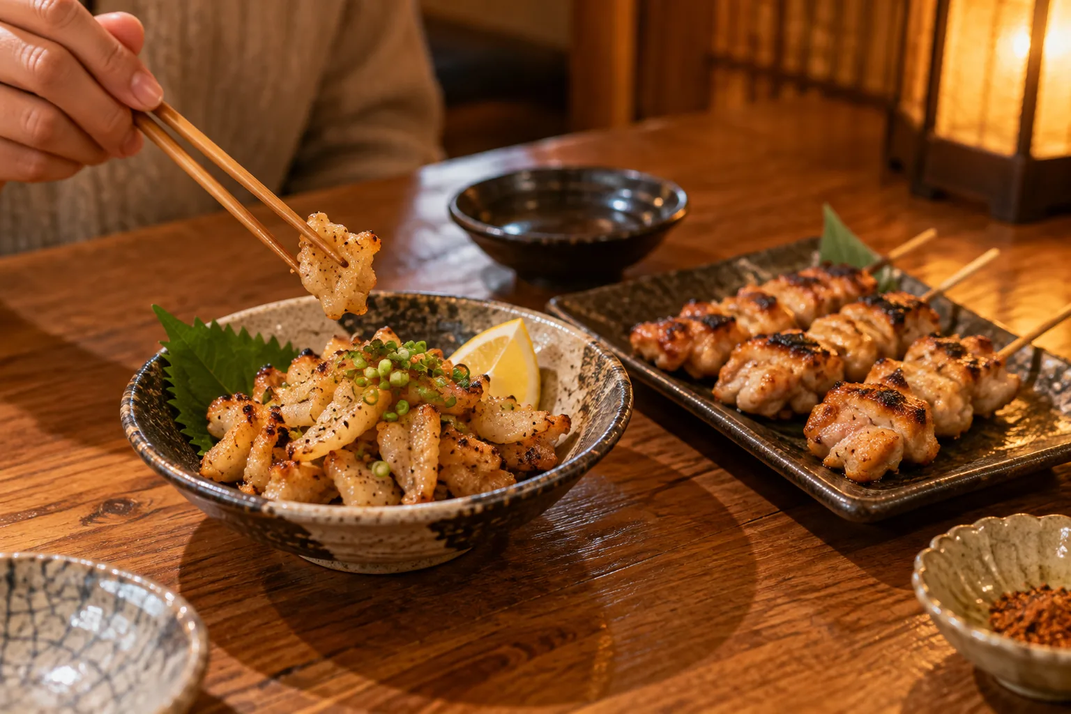 雞軟骨料理與雞肉串的口感選擇(示意圖)