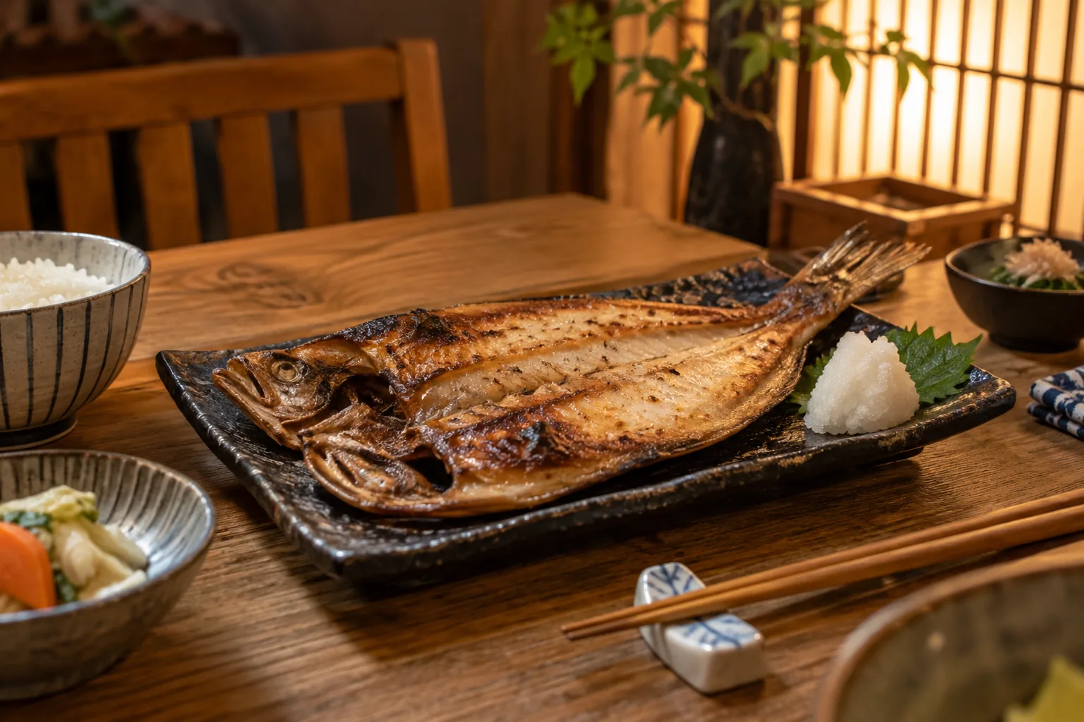溫暖日式居酒屋木桌（示意圖）